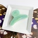 French Hair Claw in Jadeite | Green Turquoise Acetate Resin Hair Clip Stainless Steel Gold Claw 