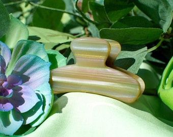 Mini French Claw in Sparkly Sandstone | Multi Color Sparkle | Stainless Steel | Eco Friendly