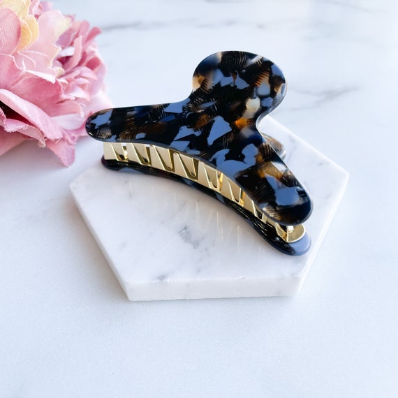 French Claw In Reef Acetate Tortoise Shell Hair Clip Gold Etsy 日本