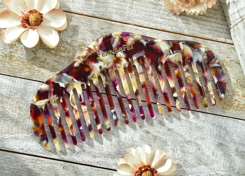 RuYi Hair Comb | Italian Resin Cellulose Acetate Autumn