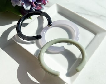 Lush Cuff in The Neutral Collection | Purple Black Gray Thick Bangle Bracelet