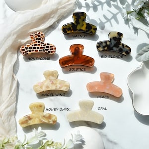 Mini French Claw Collection Cellulose Acetate Resin Small Tortoise Shell Stainless Steel Hair Clip image 5