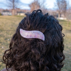 Wave Barrette in Unicorn Multi Colored Purple French Barrette Snap Hair Clip Non Slip image 7