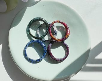 Ruyi Dome Ring Floral Collection | Cellulose Acetate Resin Oval Domed Statement Ring