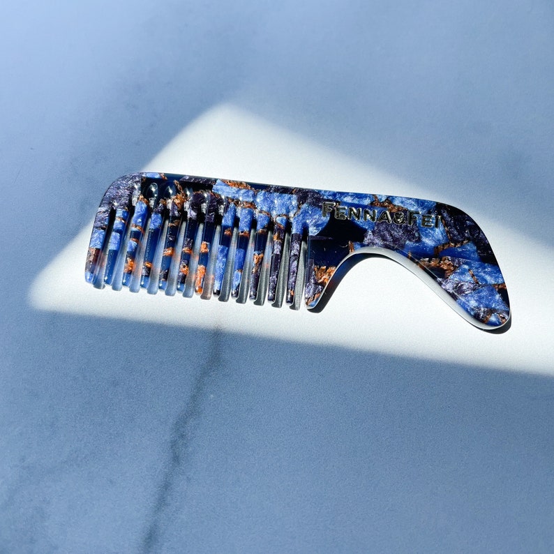 Mens Mustache Comb Mini Tortoise Shell Acetate Beard Mustache Baby Comb Gift Sapphire