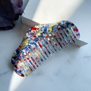RuYi Hair Comb | Italian Resin Cellulose Acetate Stained Glass