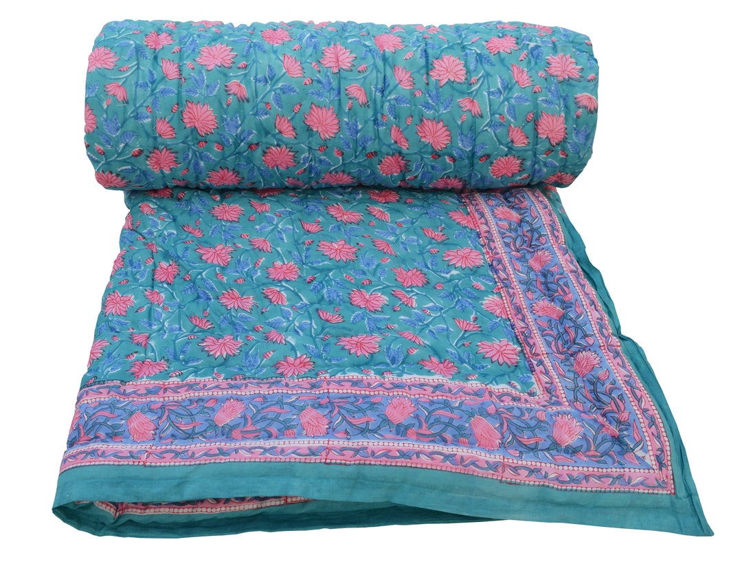 Winter Warm Razai Quilt 100 Cotton Light Weight Winter Etsy