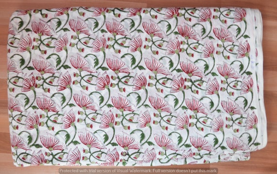 Indian Hand Block Print Running 100/% Cotton Fabric Vintage 3 Yard Loose Crafting