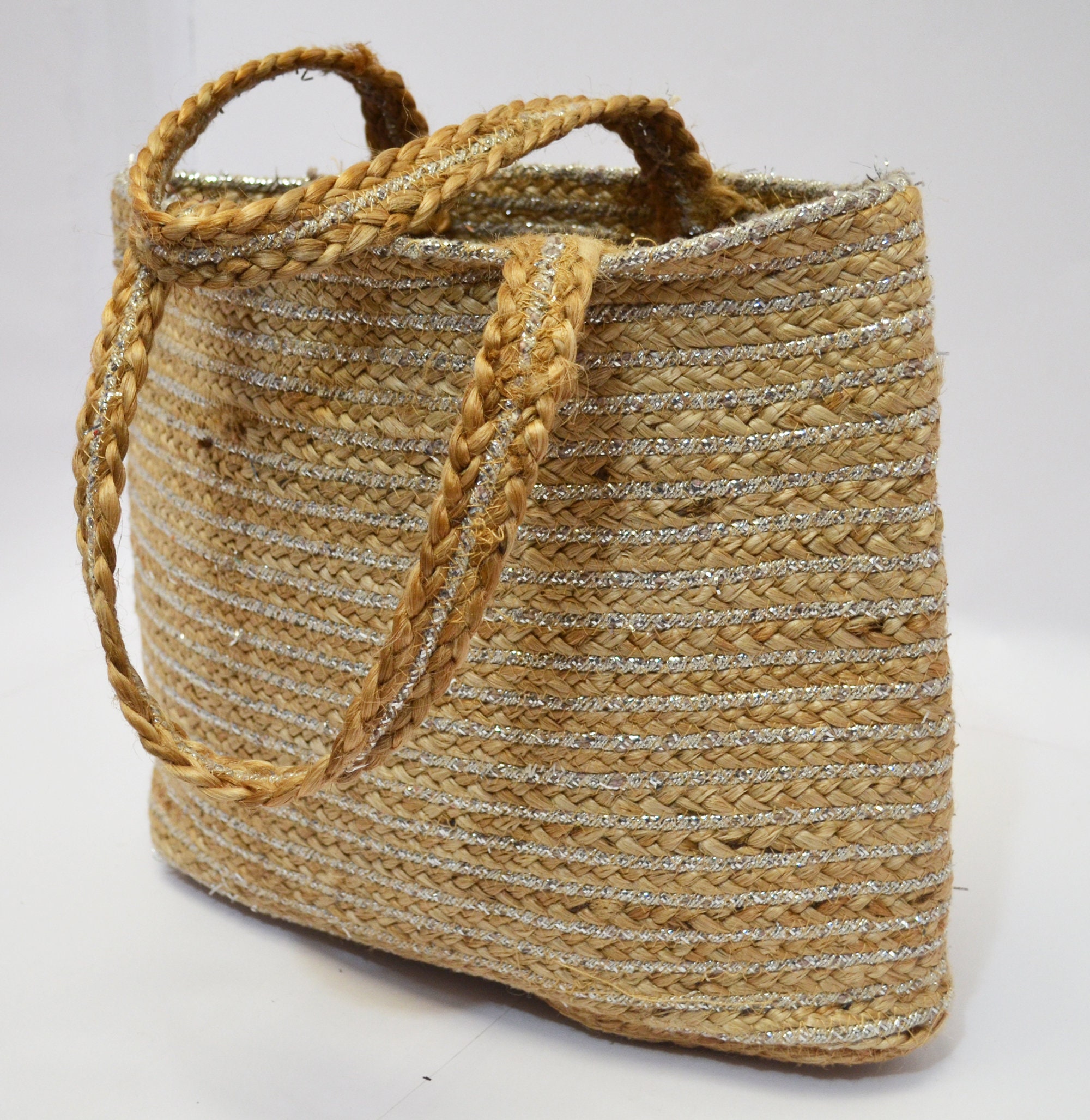 Buy Jute Shoulder Bags for Women and Girls | Trendy Bags | Fashionable Tote  | Office Bags | Jute Handbag | Jute Bag with Zip | Reusable Bags | Printed Jute  Bags | Natural at Amazon.in