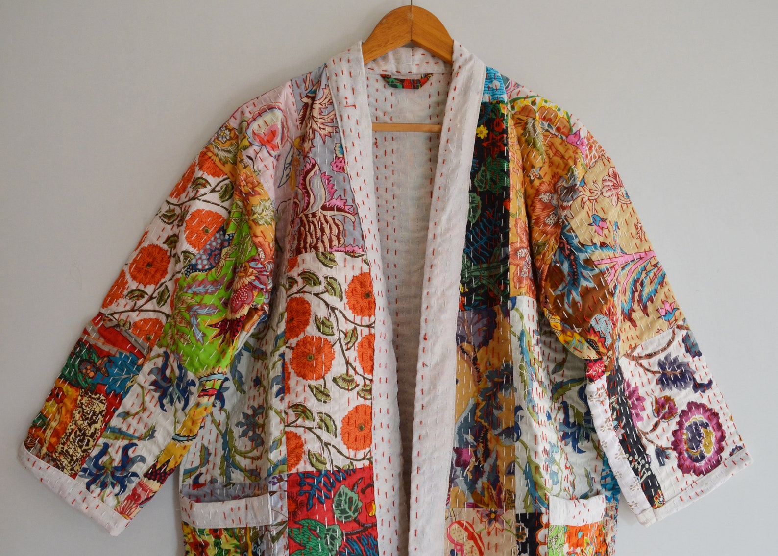 Indian Handmade Robe Kantha Quilt Long Jacket Kimono Women - Etsy