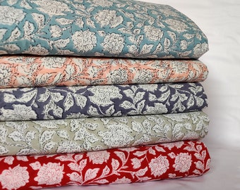 Pure Cotton Fabric , Flower Block Print Fabric , Women Dressmaking Fabric , Voile Soft Cotton ,Sun Flower Napkins Dress Sewing Fabric