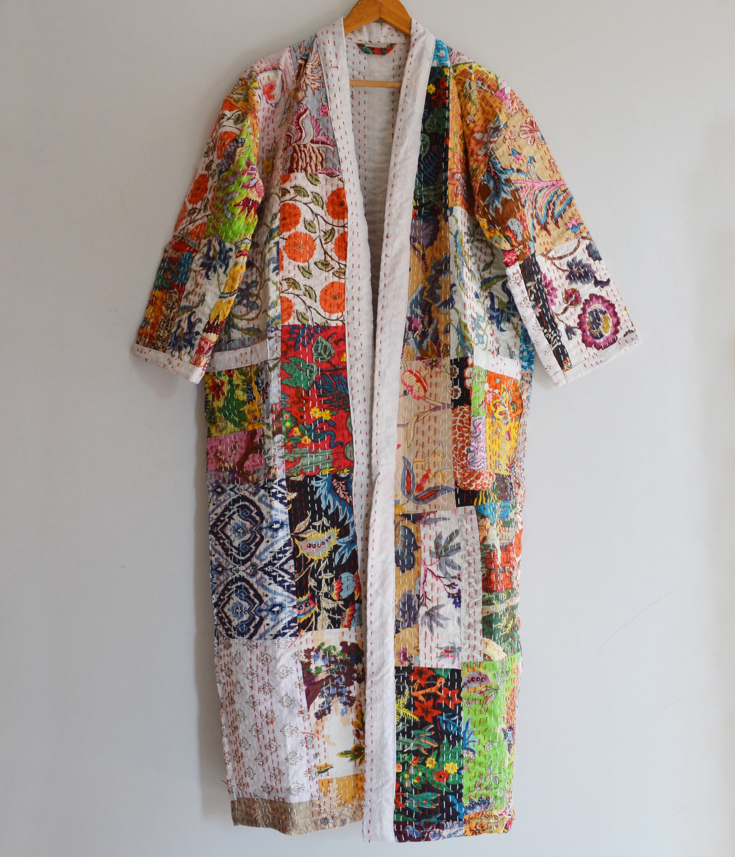 Indian Handmade Robe Kantha Quilt Long Jacket Kimono Women - Etsy