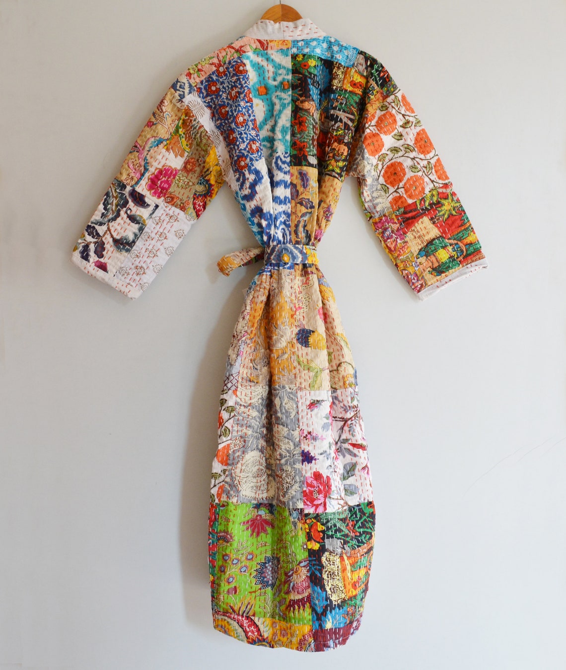 Indian Handmade Robe Kantha Quilt Long Jacket Kimono Women - Etsy