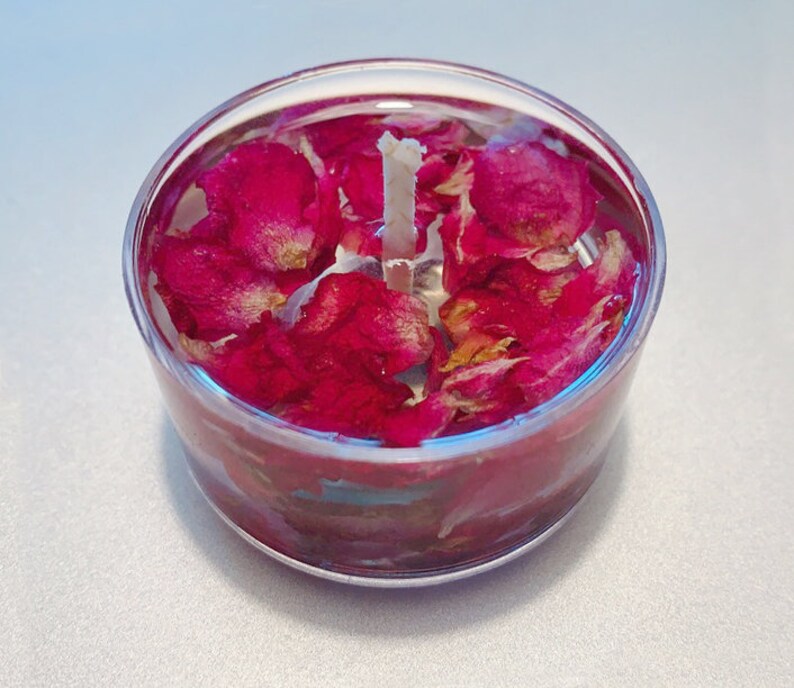 Hand Poured Natural Soy Tea Light Candles With Rose Petals Etsy