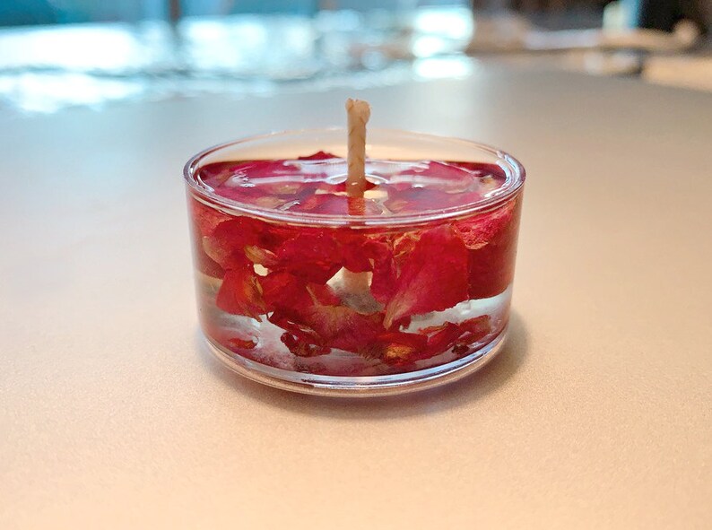 Hand Poured Natural Soy Tea Light Candles With Rose Petals Etsy