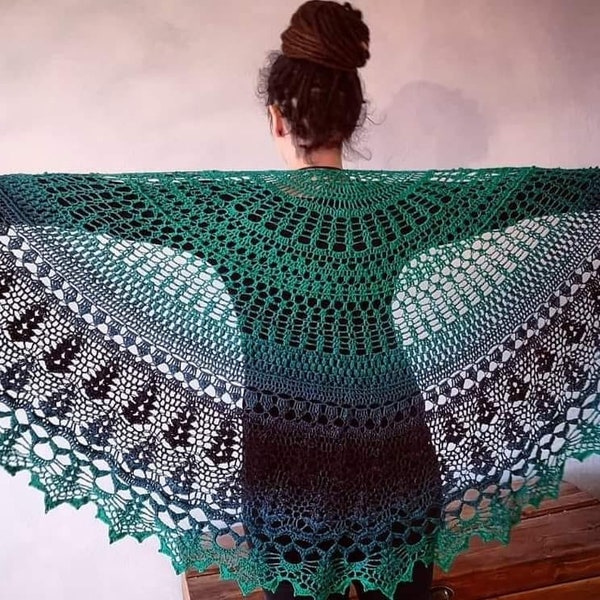 Crochet instructions Half-round shawl "Delicate Lana" Crochet shawl Instructions for crocheting