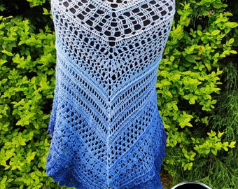 Crochet pattern for a triangular shawl "Hannah" Crochet shawl instructions, German