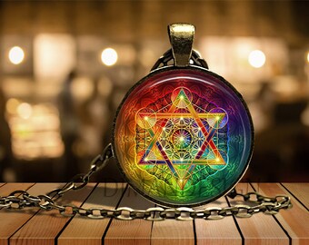 Metatrons Cube Sacred Geometry Geometric Pendant, Metatrons Cube Sacred Geometry Jewelry, Metatrons Cube Occult Geometric Necklace
