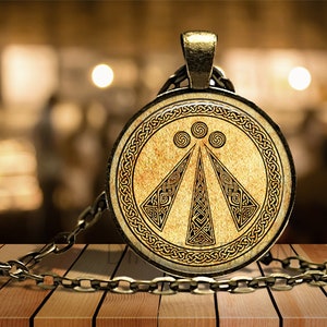 DRUID AWEN PENDANT With 3 rings in Heavy 3mm Copper