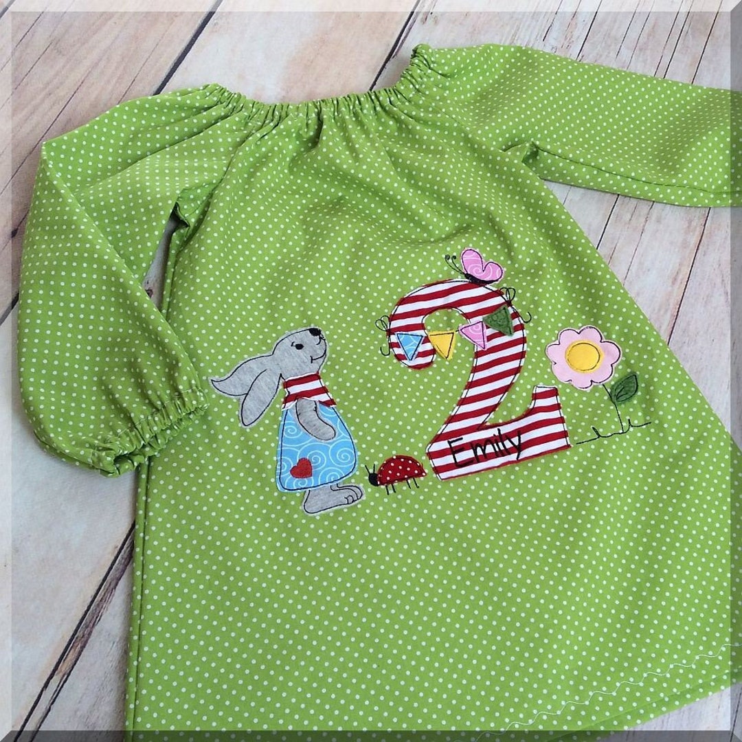 Birthday Dress Birthday Dress Embroidered and Personalized Etsy