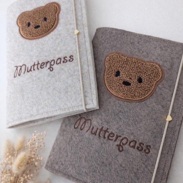 Personalized maternity record cover made of felt, maternity record cover, maternity record