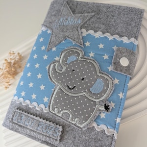 U-Heft-Hülle personalisiert aus Filz, Untersuchungsheft und Impfpass, Geschenk für Babys