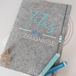 Zeugnismappe personalisiert aus Filz | Geschenk zur Einschulung | Organizer | Schule | Zeugnisse | 1. Klasse Junge Mädchen