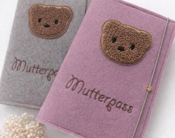 Personalized maternity record cover made of felt, maternity record cover, maternity record