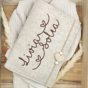 U-Heft-Hülle personalisiert aus Filz, Untersuchungsheft und Impfpass, Geschenk für Babys