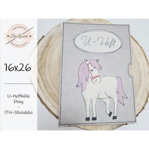 U-boekje cover Pony - ITH borduurbestand