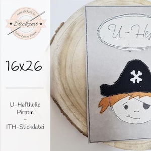 U-boekje cover piraat - ITH borduurbestand