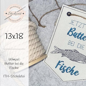 Pennant Butter bei die Fische - ITH embroidery file