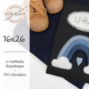 U-boekje cover regenboog - ITH borduurbestand