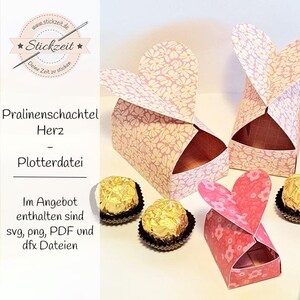 Boîte de chocolats en forme de cœur - fichier traceur