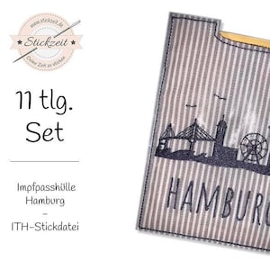 Impfpasshülle Hamburg- ITH-Stickdatei