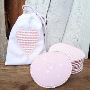 Round make-up removal pads with gift bag - ITH embroidery file