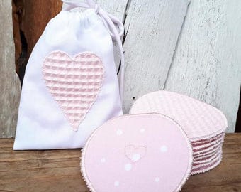 Round make-up removal pads with gift bag - ITH embroidery file