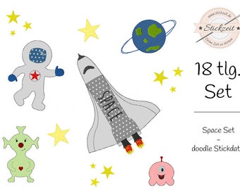 Space Set - doodle Stickdatei