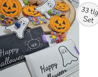 Halloween doodle Stickdatei Set