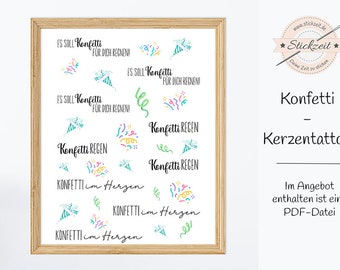 Konfetti Regen - Kerzentattoo