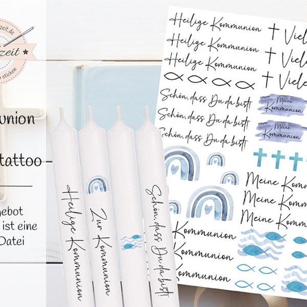 Communion blue - candle tattoo