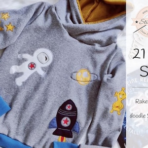 Rocket Set - doodle embroidery file