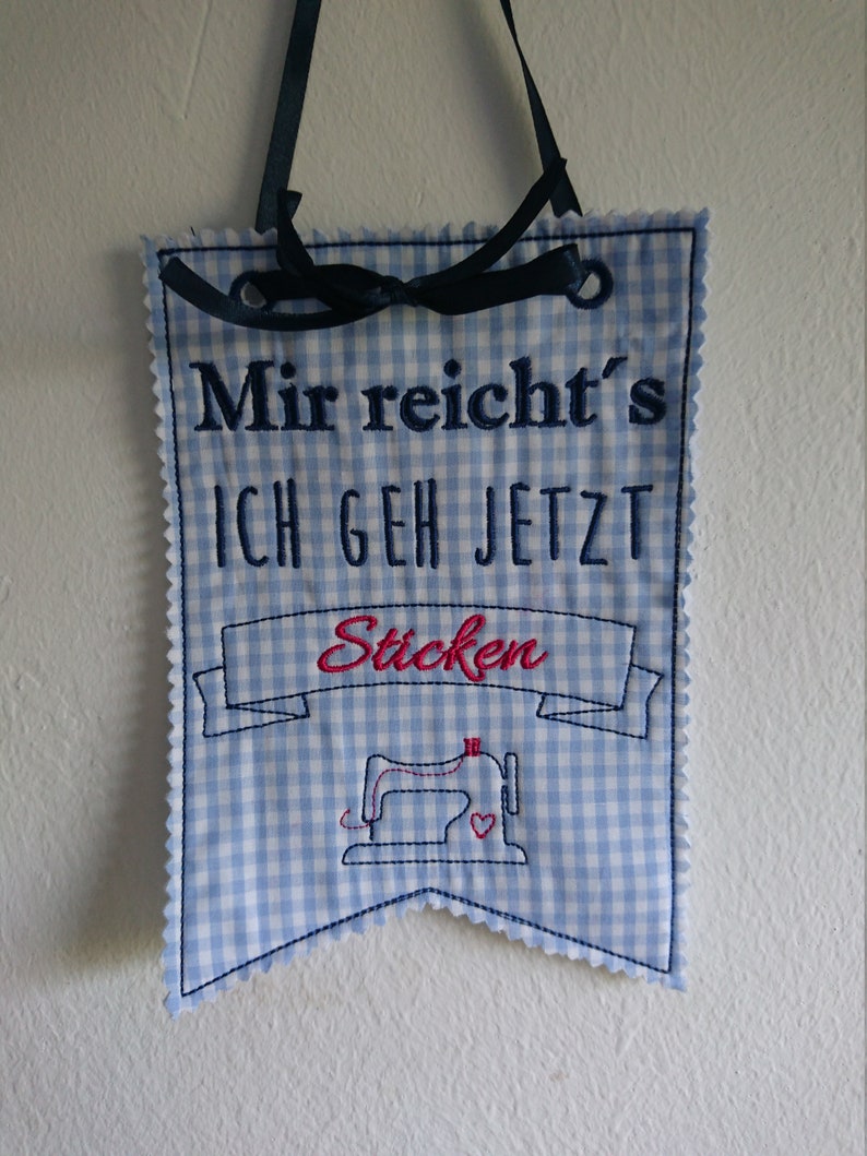 Metallschild „Schatzmix Reichts Ich GEH Jetzt Nähen“ – 20x30 Cm, Aus Stahl, Mehrfarbig, Mit 4 Aufhänkelöchern