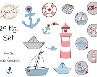 Ahoy Set - doodle embroidery file