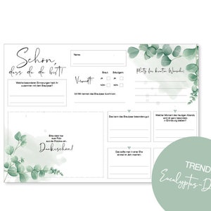 Guestbook Cards Wedding A4 Eucalyptus PDF to print