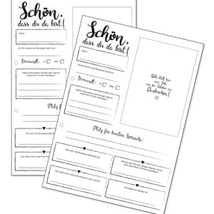 Guestbook Cards A4 Wedding Vintage PDF for self-printing