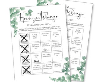 Wedding bingo cards A5 as PDF for printing