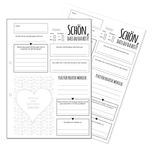 Guestbook Cards A4 Wedding &quot;Hearts&quot; PDF for self-printing
