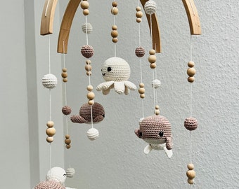 Baby Mobile Sea Animals XXL Taupe Color
