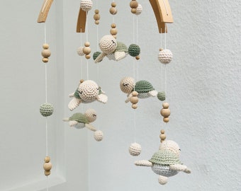 Baby Mobile Sweet Turtles made from organic wool